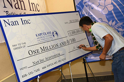 Nan Inc gifts One Million to Kapi‘olani Medical Center