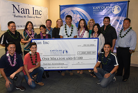 Nan Inc gifts One Million to Kapi‘olani Medical Center