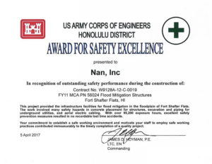 Nan Inc Hawaii Safety Excellence Award